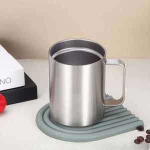 Logotipo Impreso 12oz. 20 onzas. Tazas de Café Personalizadas de Doble Pared de Acero Inoxidable con Tapa Transparente para Promociones - Product Image 2
