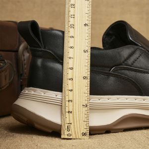 Mocassins pour hommes en cuir à bout rond, semelle extérieure en caoutchouc, semelle intermédiaire en EVA, amortis, toutes saisons, chaussures décontractées et professionnelles - Product Image 2