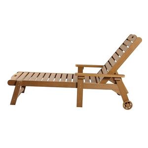 Moderne Outdoor-Schwimmbad-Lounge Sonnenliege Gartenmöbel Strand HDPE Kunststoff-Holz Sonnenliege Stühle mit Rädern - Product Image 2