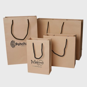 Sac en papier kraft écologique avec poignées, personnalisable en gros, sac cadeau pour festival, sac d'emballage pour bijoux avec logo de marque - Product Image 6