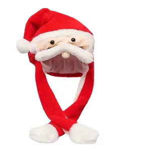 Xmas Decor in Stock Noel Navidad New Cartoon Santa Reindeer Style LED Christmas Hat Light up Swinging Ears Hat