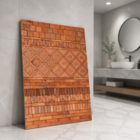 Carreaux de mosaïque en brique rouge pour pot de gong, ignifuges, imperméables, pour murs et sols, décoration intérieure et extérieure