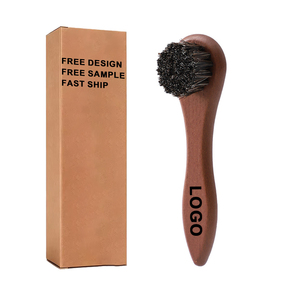 Cepillo para Zapatos con Logotipo Personalizado, Cepillo Profesional de Madera con Pelo de Caballo, Cerdas Suaves que No Rayan, Cepillo de Limpieza Premium para Pulir - Product Image 1