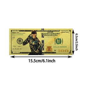Billetes de <span class=keywords><strong>100</strong></span> Dólares de Superhéroes con Lámina Dorada, Personajes de Películas de Fantasía de Marvel, Tarjetas Coleccionables, Regalo - Product Image 3