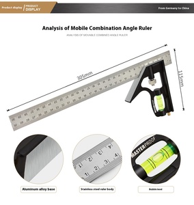 可定制工业级不锈钢90 ° 木工手工工具多功能方形45 ° 角OEM/ODM盒子包装 - Product Image 2