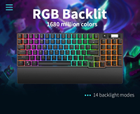 Royal Kludge Keyboard Gaming RK96, Papan Kunci Gaming Portabel Nirkabel Putih, Tastiera Gamer Mecanica Saklar Biru