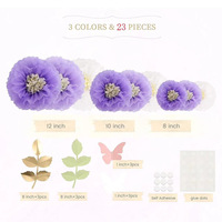 Fleurs magiques en papier de soie pour décorations murales de mariage