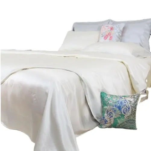 cash discount luxury purple real silk bedding sheet set/duvet cover set