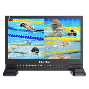 צג LCD משודר SEETEC 4K156-9HSD עם 15.6 אינץ' IPS UHD 3840x2160 SDI כניסה ופלט 4xHDMI כניסות תצוגה מרובעת מפוצלת