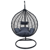 Fauteuil suspendu de jardin en rotin PE avec coussin et support – Vente en gros