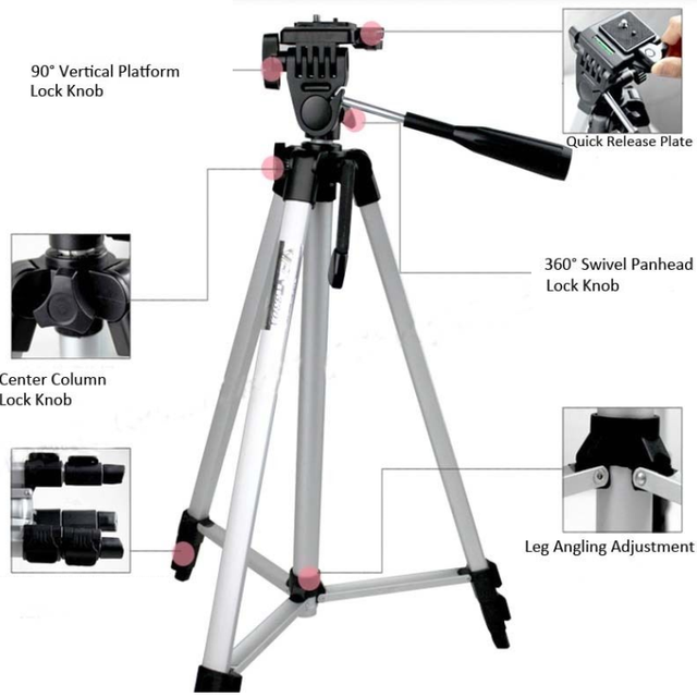 Sell Camera Tripod WT 330A Camcorder Tripod Photographic Stand Photo Studio Accessories Mobile Camera Display Photo Stand 132 cm