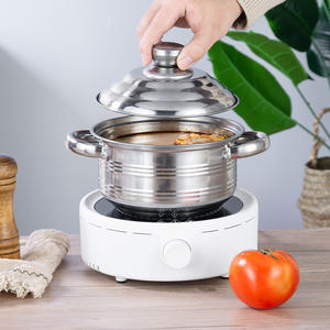 Küçük süt tenceresi, kapaklı paslanmaz çelik, çift kulak pot, düz alt, haddelenmiş kenar ve düz alt çorba tenceresi, üç parçalı set - Product Image 3