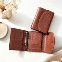 Carnet personnalisé avec logo, format A5/A6/A7, couverture rigide en cuir croco PU durable, reliure à anneaux dorés de 30 mm, 6 trous, 100 feuilles, idéal pour cadeau