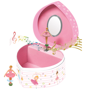 Boîte à musique Jakos <span class=keywords><strong>Princesse</strong></span> de ballet Cœur Petite fille Poupée dansante Décoration d'intérieur Cadeau Mécanisme de rangement en plastique MDF à remonter - Product Image 1
