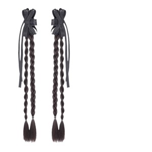 Peluca Trenzada con Clips, Cola de Caballo con Trenzas Dobles, Cola de Caballo Baja, Peluca con Trenzas de Estilo Chino - Product Image 2
