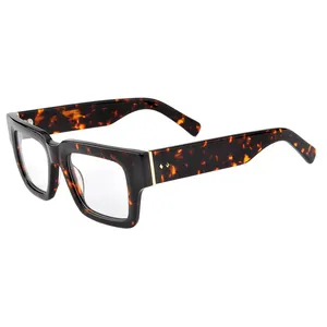 New Double Color Men Women Glasses Frame Fashion Retro Acetate Glasses Frames Computer Glasses