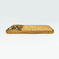 Pour iPhone 17 Pro : Cadre de téléphone plaqué or 24 carats, design de luxe, motif gravé profond, électroplaqué, populaire à Dubaï