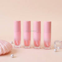 Gloss à lèvres liquide hydratant et repulpant, fini mat nude, format voyage, résistant à l'eau, 6ml, tube rose dégradé, huile à lèvres