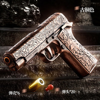 Pistola de Juguete de Bala Blanda Grabada Estilo Vintage con Expulsión de Cartuchos, Totalmente Automática, de Largo Alcance para Niños, Ideal para Dropshipping en Shopify