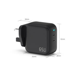 Cargador USB GaN de 65W con Enchufe Europeo, Cargador de Pared de Carga Rápida PD QC3.0 <span class=keywords><strong>para</strong></span> <span class=keywords><strong>iPhone</strong></span>, Samsung, Laptop, Tablet, con Protección OVP y OTP - Product Image 3
