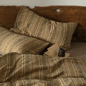 Sovansa Vintage Style Cotton Bedding Set 4-Piece Stripe <b>Pattern</b> Reactive Dyeing Yarn-Dyed Master Bedroom Bedding - Product Image 1