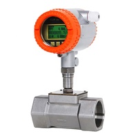 Flowmeter Turbin Cairan Stainless Steel Pulse 4-20mA RS485 DN25 Presisi Tinggi untuk Air Murni, Alkohol, Minyak