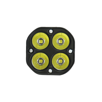 Projecteur de travail LED TCYATO en aluminium à 4 lentilles, blanc, pour moto, 12-36V, accessoires pour scooter, rénovation/amélioration de voiture électrique, 18W
