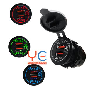 Nút Bật Công Tắc Cảm Ứng 12V 24V QC3.0 Sạc Nhanh Cổng USB Kép QC 3.0 Ổ Cắm Sạc - Product Image 1