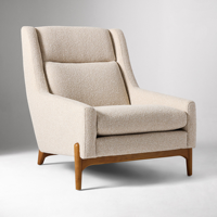 Meubles de salon au design moderne Fauteuil à armature en bois massif Chaise longue en tissu