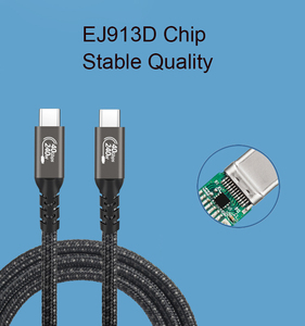 Cable de Datos USB4 PD240W 5A 40Gbps de Carga Rápida, 1m, con Malla de Protección, Thunderbolt4 Tipo-C, Proyección HD 8K, para Computadora - Product Image 5