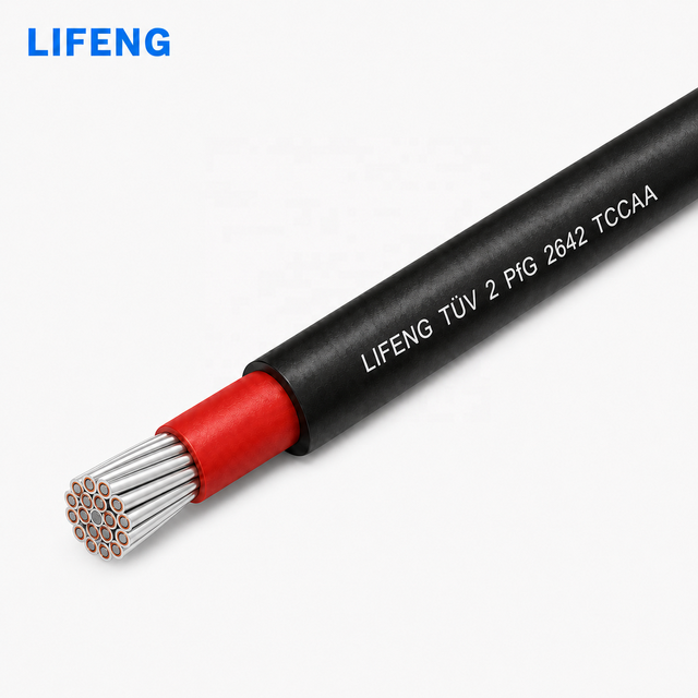 TUV Standard 2 PfG 2642 TCCAA Solar Cable 4mm 6mm XLPO LSZH 1500V DC Aluminum Alloy PV Wire Photovoltaic Power Cable