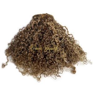 Molletta crespa per evidenziatori riccioluti e riccioluti e <span class=keywords><strong>biondo</strong></span> <span class=keywords><strong>chiaro</strong></span> <span class=keywords><strong>naturale</strong></span> piccoli capelli crespi capelli umani a maglia in extension - Product Image 3