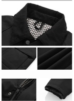Veste de travail américaine vintage en coton rembourré coupe ample avec logo frontal, en poly lavé, coupe-vent, épaisse, pour l'hiver, pour hommes (UE/US)