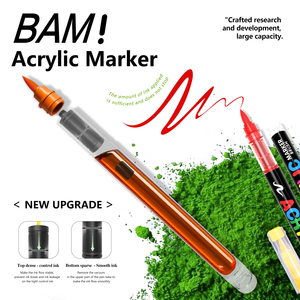 <span class=keywords><strong>Marcadores</strong></span> de Pintura Acrílica Líquida GuangNa Direct, Juego de 408 Colores con Punta de Pincel para Roca, Madera y Lienzo, Fábrica OEM - Product Image 5