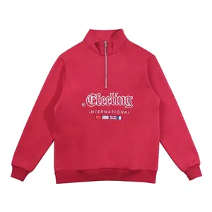 Sudadera con capucha personalizada bordada, 100% algodón, unisex, con estampado de letras y cremallera