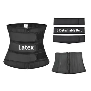 Wholesale 100% Latex Detachable Removable 3 Belts Straps Fajas Colombianas Reductor Slim Shaper Corset Waist Trainer