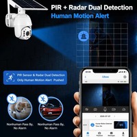 Caméra solaire PTZ Ubox S10 4G sans fil pour extérieur, ferme, sans électricité, étanche IP66, détection PIR, caméra de sécurité CCTV solaire