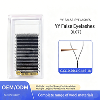 Extensions de cils YY effet mat, doux et épais, en forme de Y, courbure BCDD+, effet éclatant