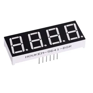 HOUKEM-5641-BW Common Anode 12 Pin 0.56 Inch 4 Digit White Fnd Led 7 Segment Display For Digital Counter
