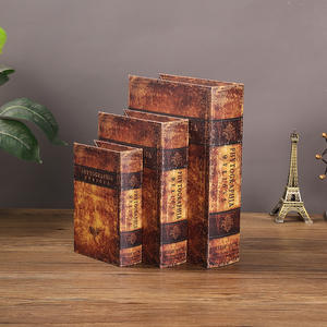 Accesorios de papel para sala de estar, estudio, dormitorio, modelo, decoraciones de habitación, caja de almacenamiento de <span class=keywords><strong>libros</strong></span> de simulación americana Retro moderna - Product Image 4