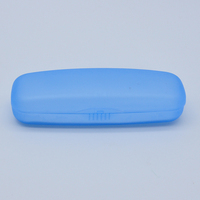 Étui à lunettes rectangulaire transparent en plastique dépoli, tendance, portable, rigide, avec logo personnalisé, couleur bonbon