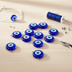 Cuentas de cristal hechas a mano, amuleto de ojo malvado, turco, colgante - Product Image 3