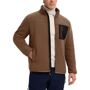 Rdruko Men's Fleece Jacket Full Zip Sherpa <b>Lined</b> Warm Thermal Winter Outdoor <b>Coat</b> 4 Pockets - Product Image 2