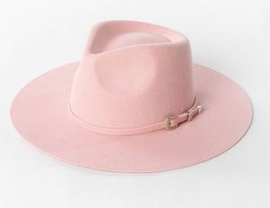 VW081 logotipo personalizado 100% lana australiana mujeres hombres ala ancha Western Jazz 100 lana Panamá Fedora sombrero de lana para mujeres - Product Image 3