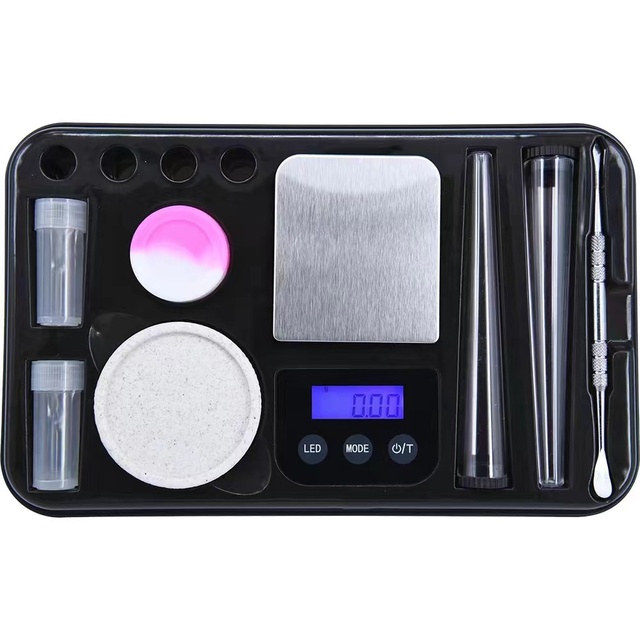 New Product with Electronic Weighing Luminous Cigarette Tray LED Cigarette Tray USB Multi-color Rechargeable Tray Electronic Sca