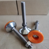 Base de plástico antiderrapante 304 de aço inoxidável, pés de nivelamento ajustáveis de 100mm para pés d80 x m12