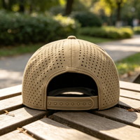 Casquettes de baseball ajustables à visière plate, perforées, avec cordon, style A-Frame, 5 panneaux, personnalisées pour le golf, OEM, marque privée, vente en gros