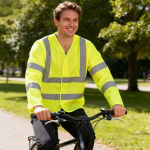 Chaleco Reflectante <span class=keywords><strong>de</strong></span> Manga Larga para Todo Clima, Cobertura Completa <span class=keywords><strong>de</strong></span> Brazos, Alta Visibilidad, Poliéster, para Trabajo Nocturno en Equipos - Product Image 5