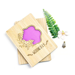 SLT Design creativo carta di <span class=keywords><strong>legno</strong></span> fatto da te può giocare musica di bambù invito a nozze scritte a mano e auguri regalo di festa - Product Image 2