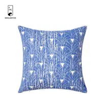Federa per cuscino in cotone ecologico federa per cuscino blu fodera per cuscino con foto geometrica digitale personalizzata